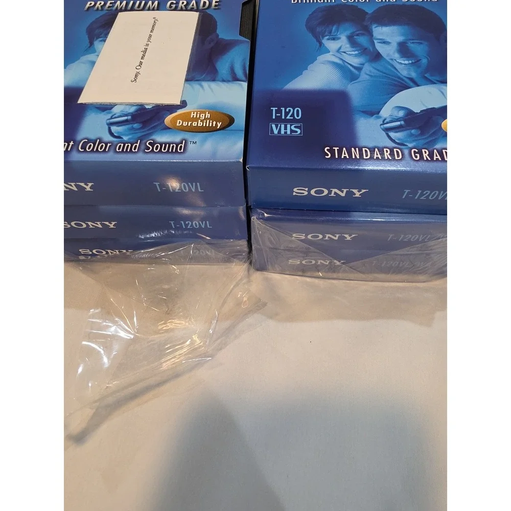 Sony VHS Tapes 6 Pack T-120 Blue New Premium Standard Grade 6hr EP